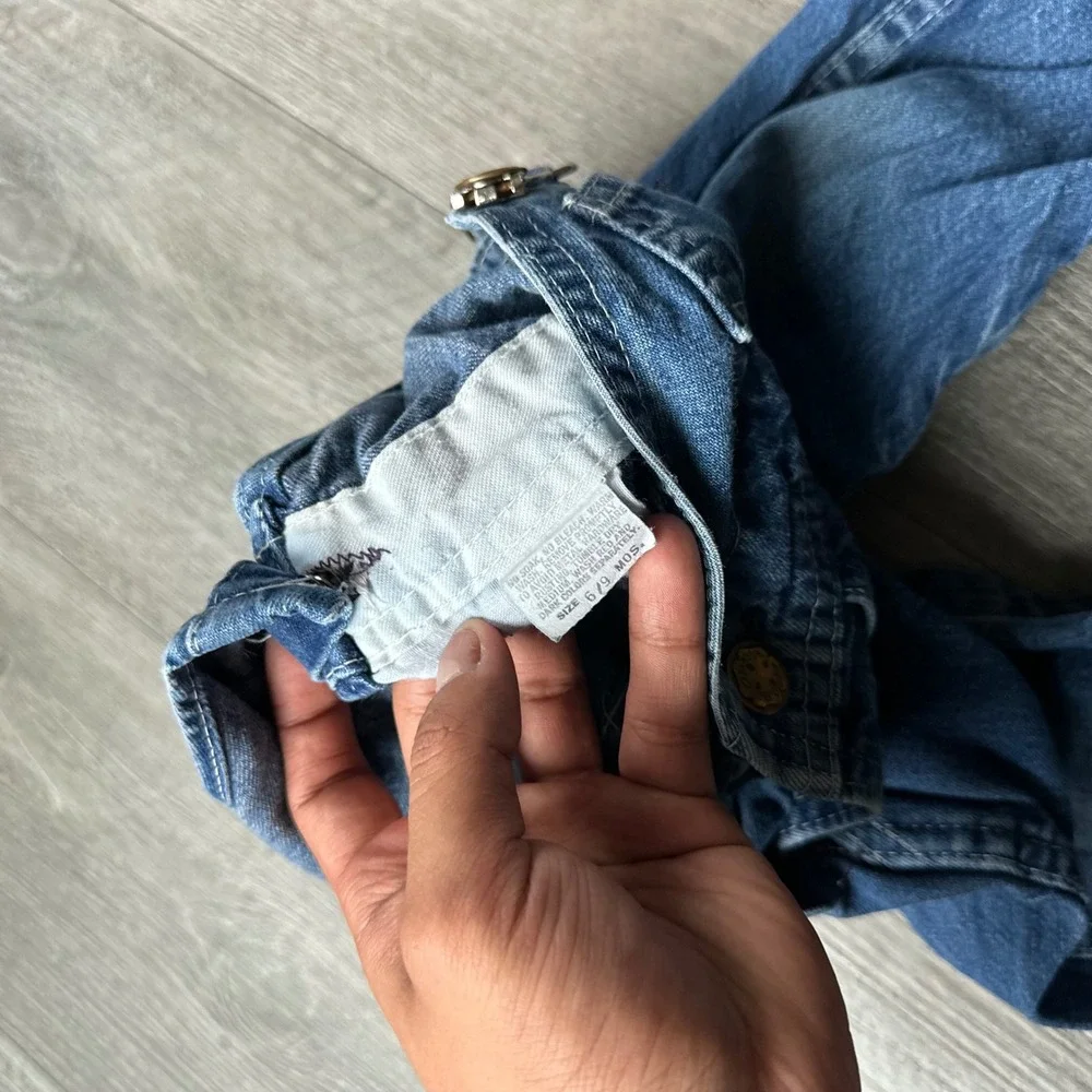OshKosh B'gosh Vintage Denim Overalls Shortall 6-9 Months‎